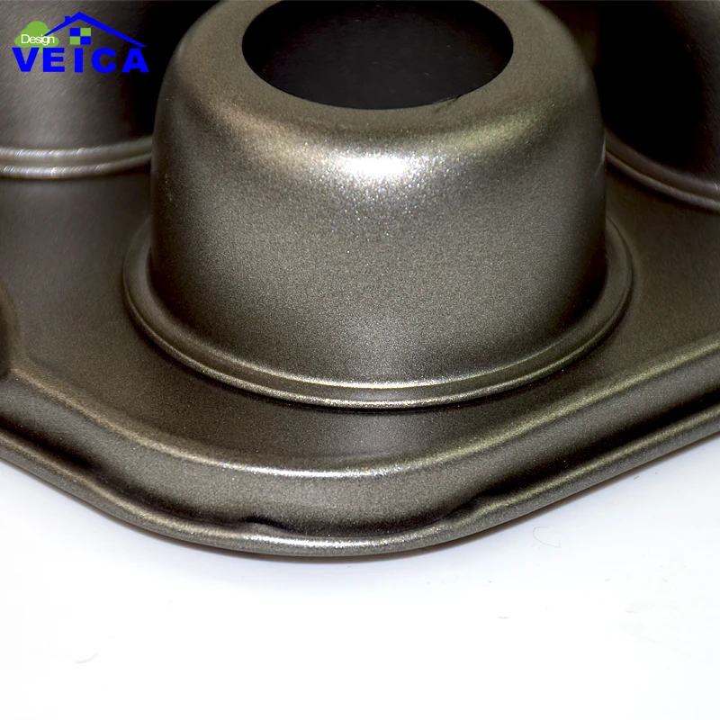 Круглые гибкие антипригарные банки 12 чашек из углеродистой стали кексы для