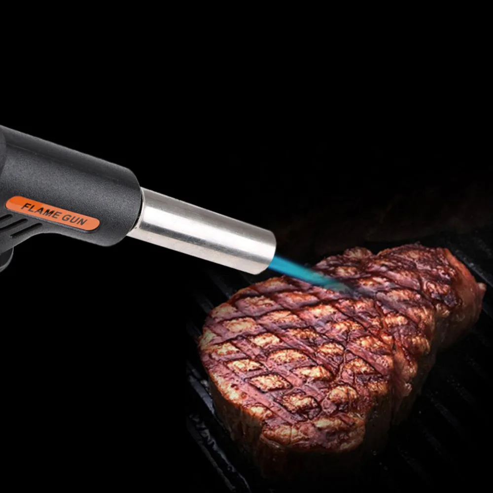 1PCS Barbecue Igniter Flamethrower Burner Butane Gas Blow Torch BBQ Guns Kitchen Lighters Welding Gun Camping Tool Flame |