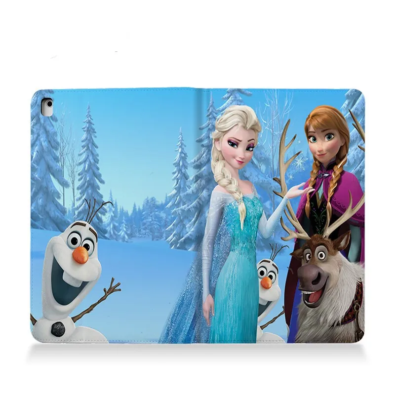 Умный кожаный чехол с милым мультяшным Эльзой и Анной Хансом для ipad mini 1234 общий