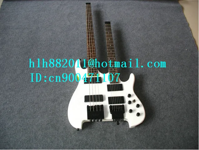 Бесплатная доставка белая электрическая бас гитара с отпечатком пальца из