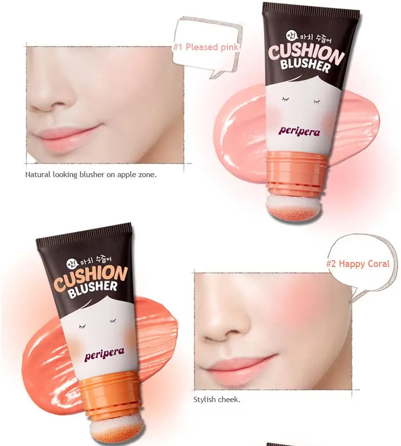 PERIPERA Ah Much Real Cushion Blusher 20ml, Face Rouge Makeup, Natural Mineral Cheek Blush, Cream Blush Cosmetics, Korean Beauty image 5