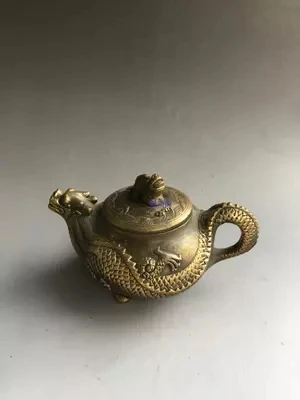 

Посуда из античной бронзы, чайник с драконом, украшение для дома