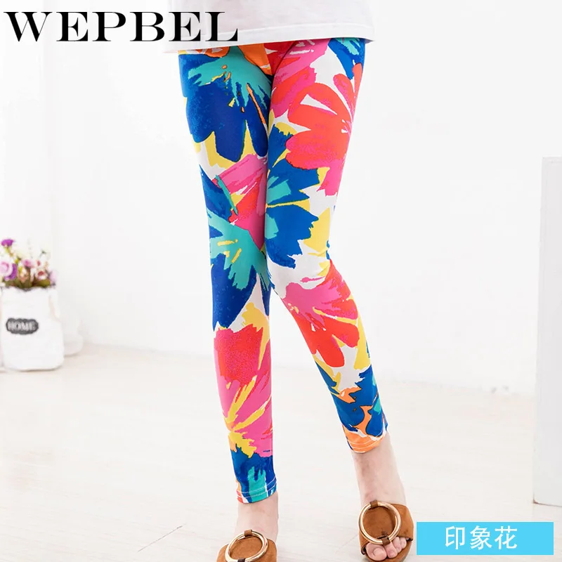 WEPBEL/Леггинсы с принтом для девочек Одежда маленьких Детские обтягивающие