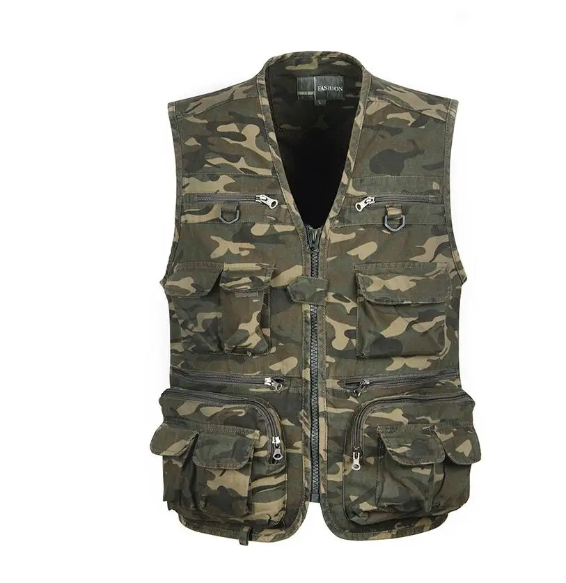 

Летняя мужская камуфляжная тактическая жилетка с несколькими карманами для активного отдыха, спорта, походов, рыбалки, жилетка, Куртка фотографа без рукавов