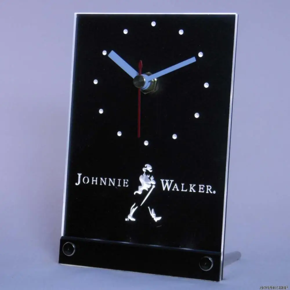 Tnc0102 Johnnie Walker 3D LED настольные часы для виски винного бара | Дом и сад