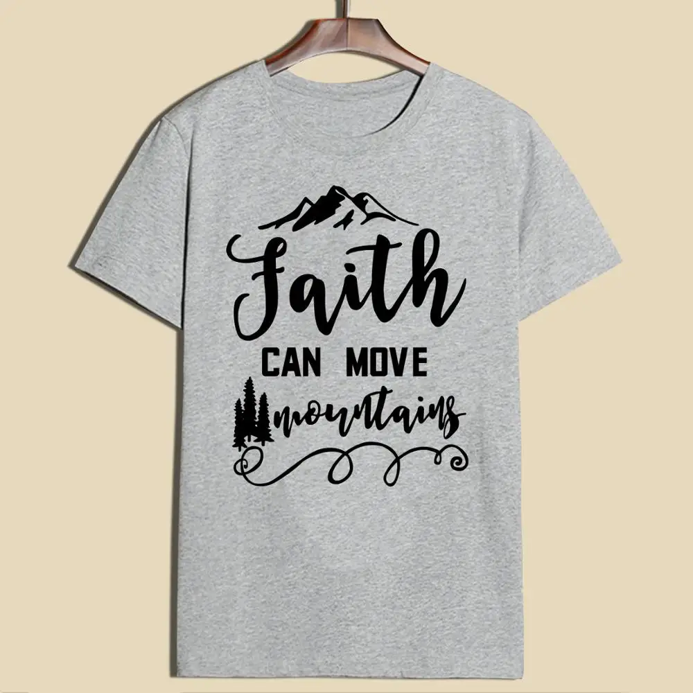 Faith Can Move HORUS вдохновляющий лозунг женская летняя футболка повседневная мужская с
