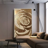 canvas gold art paintings wall art pictures for living room wall decor quadro cuadro 3d texture acrylic flower original painting