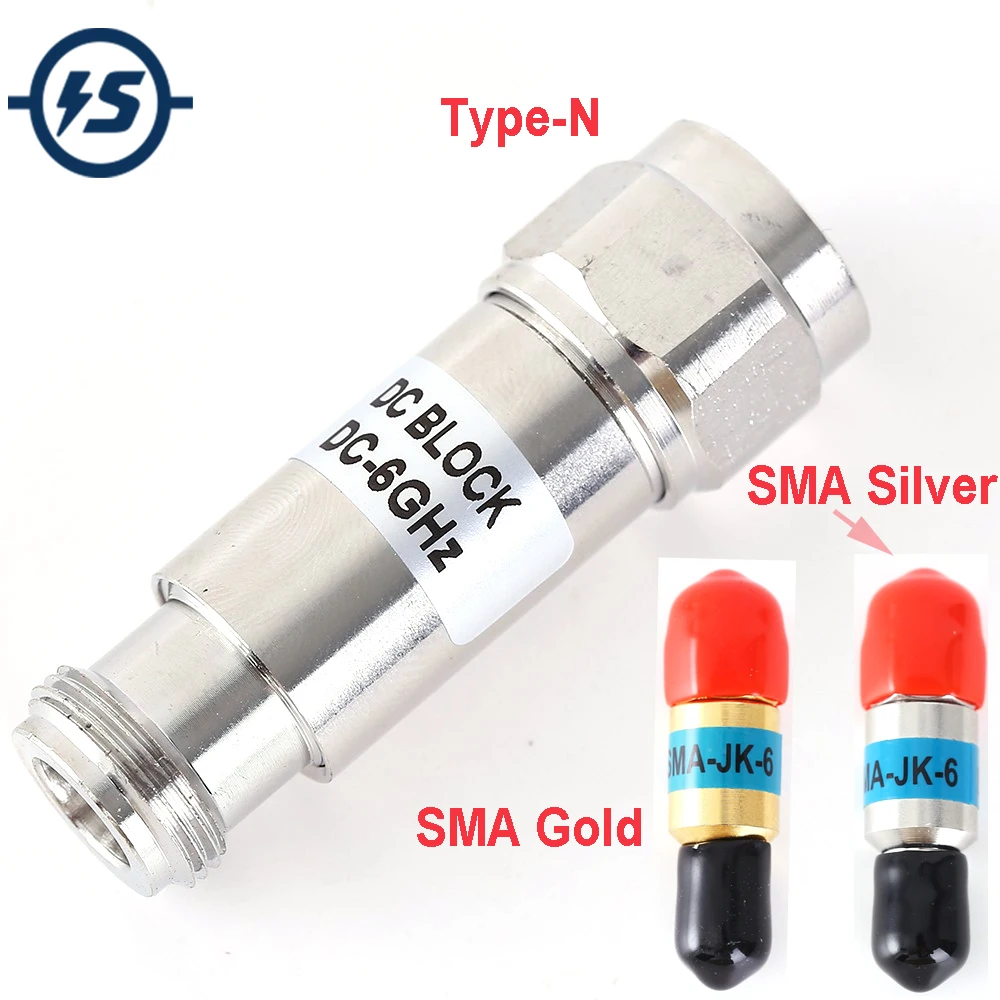2 Вт Type-N/SMA штекер к гнезду DC-Block DC-6.0GHz 50ohm радиочастотный коаксиальный блок SWR 1