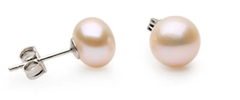 women Fashion Jewelry Wholesale price 16new Genuine Cultured Freshwater8-9mm pink Pearl Stud Earrings Sterling Silver | Украшения и