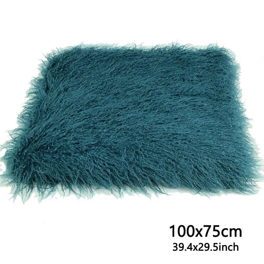 Jeans blue 100-75 D& J/реквизит из искусственного меха для новорожденных; Корзина с наполнителем; реквизит для фотосессии; фон для фотосъемки; одеяло для младенцев - Цвет: Jeans blue 100-75