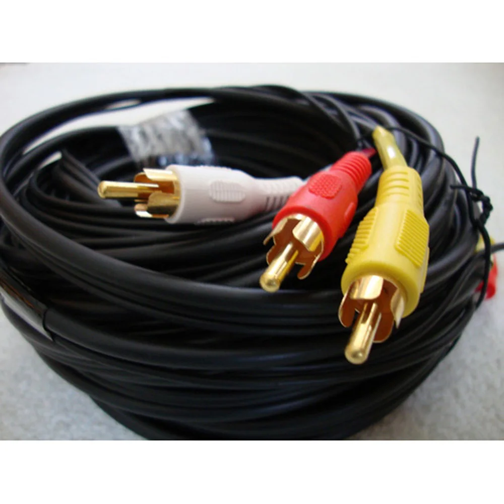 Лидер продаж 2015 3 x RCA (L + R V) композитный аудио-видео кабель 50 футов для ноутбука |