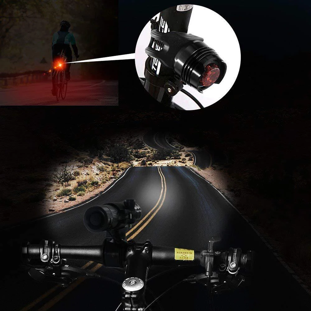 Водонепроницаемая велосипедная фара 3 режима освещения zoom light bike Портативный
