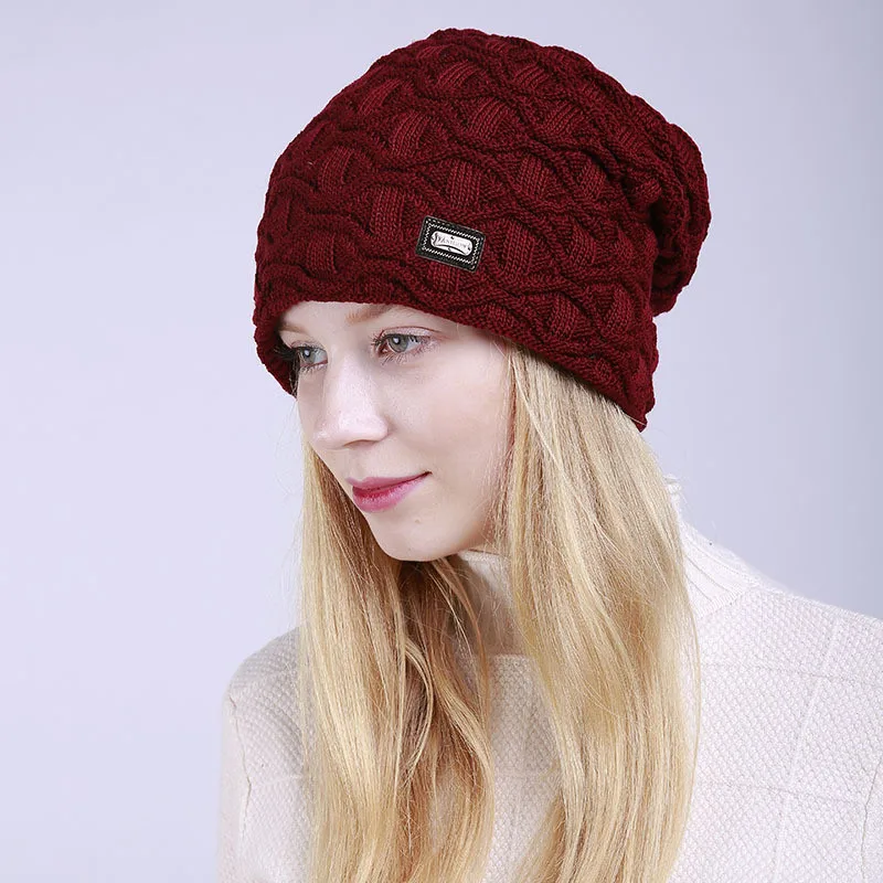 Новые Зимние флисовые шляпы унисекс для мужчин и женщин мешковатые шапки вязаные