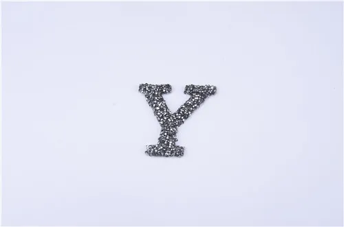 Y A-Z, 1 шт., стразы, 3D алфавиты, черный бриллиант, исправление, буквы, мотивы, железные нашивки, аппликация для одежды, шляпы - Цвет: Y