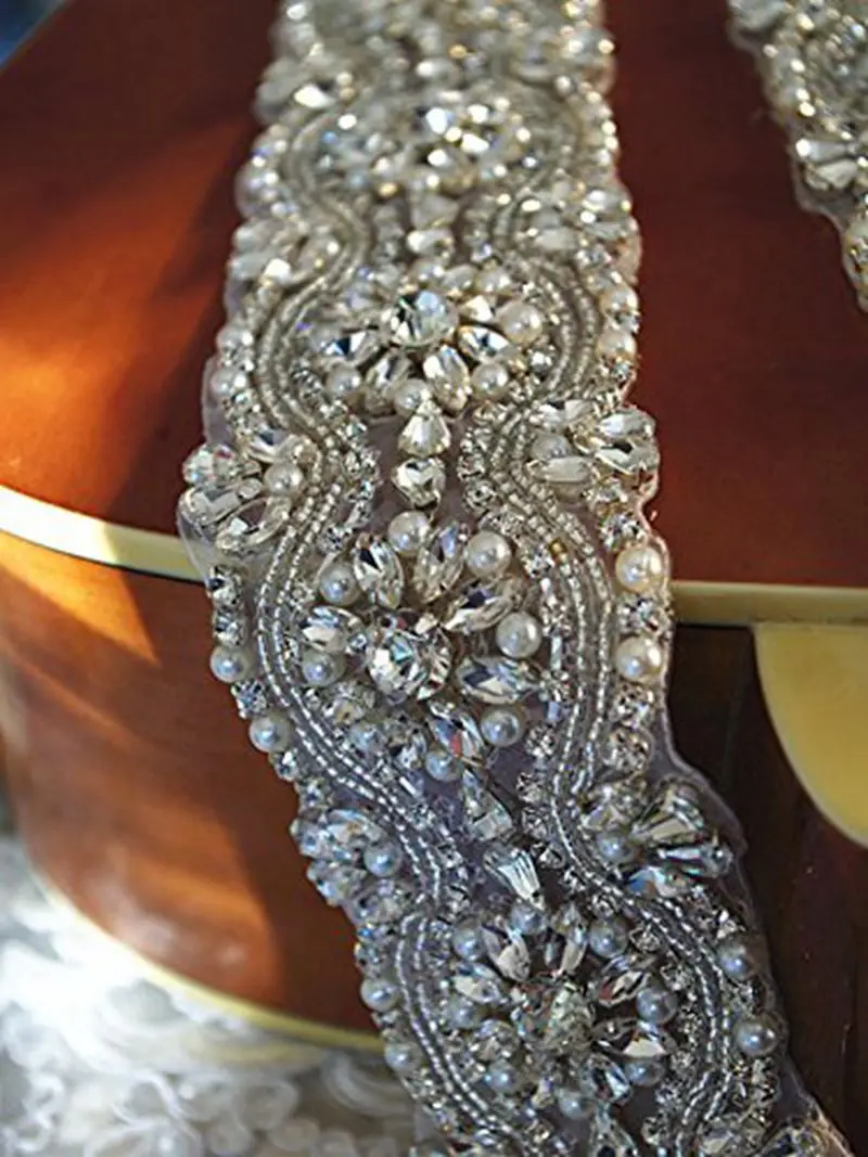 1 ярд повязки на голову Свадебная Стразы с бисером свадебная Хрустальная