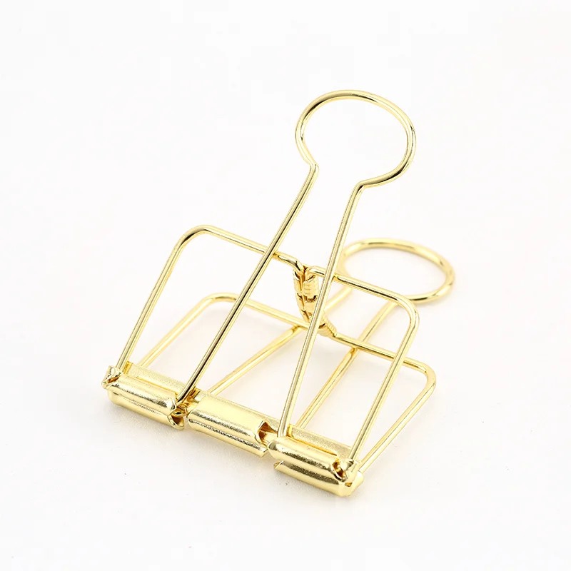 Gold L Mr Paper 8 Colors 3 Sizes Ins Colors Gold Sliver Rose Green Purple Binder Clips Large Medium Small Office Study Binder Clips - Цвет: Gold L