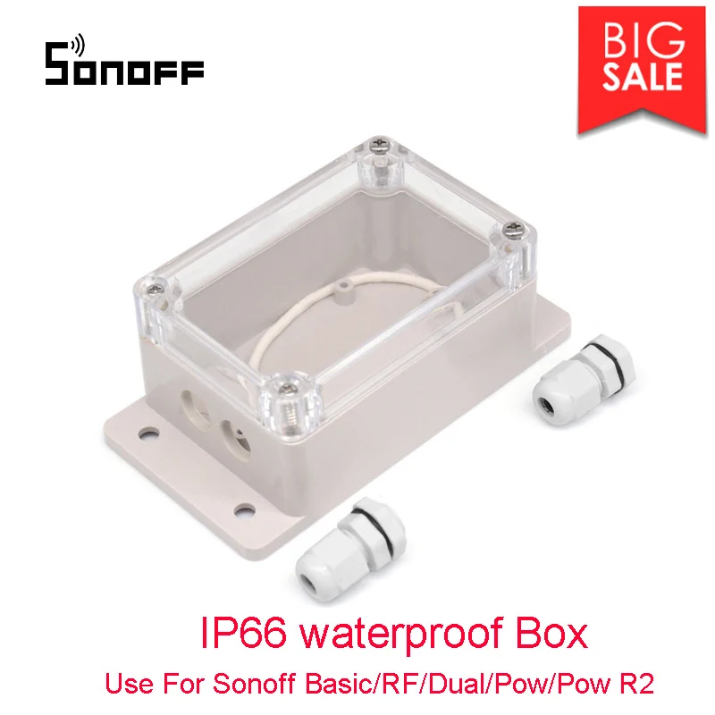Водонепроницаемая распределительная коробка Sonoff IP66 поддержка Basic/RF/Dual/Pow Wifi