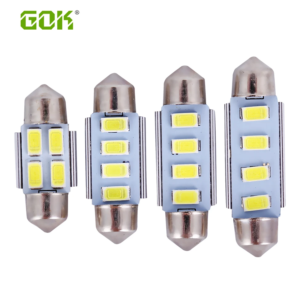 10 шт./лот гирлянда светодиодная 31 мм 36 39 м 42 4SMD 5730 5630 smd C5W лампа для внутреннего