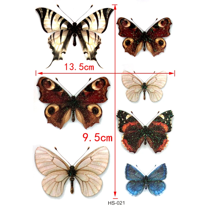 3 шт. водостойкие Временные татуировки бабочки|tattoo sticker|temporary tattoo stickerhenna tatoo |