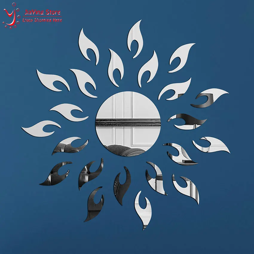 2017 Акция горячее солнце зеркало акриловые настенные наклейки Современный дизайн