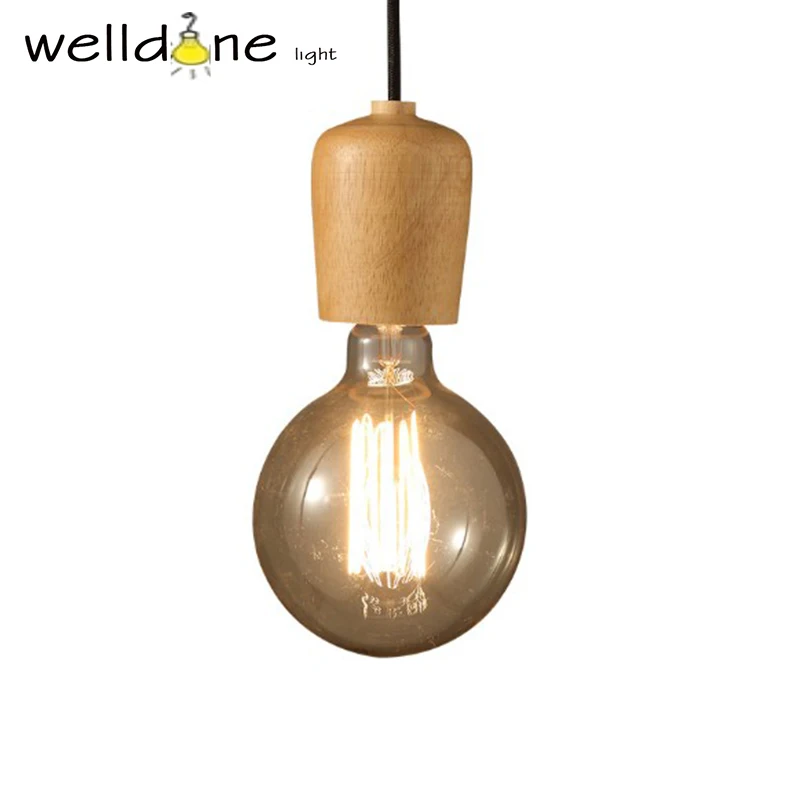 

Bright Sprout Oak Wood Retro lamp Vintage pendant light wood lampholder Length 120 cm colourful Hanging light fixture