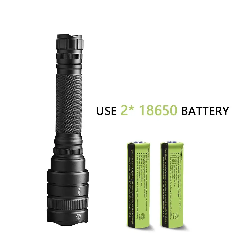 Светодиодный фонарик высокой мощности 40000 люмен перезаряжаемый аккумулятор 18650