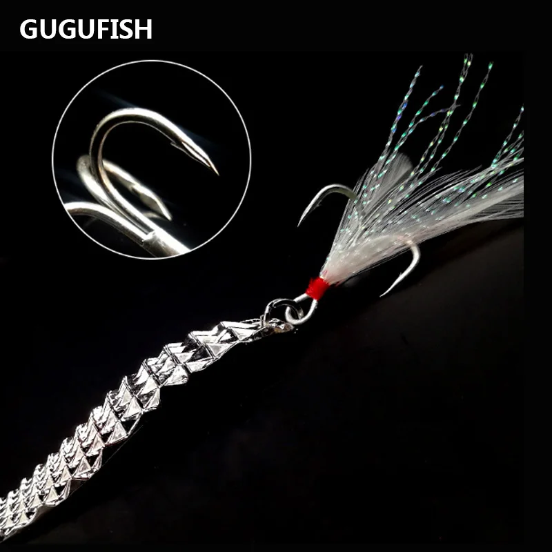 GUGUFISH Luya блестки супер выдра с корыта крови крюк длинной петушок из металла
