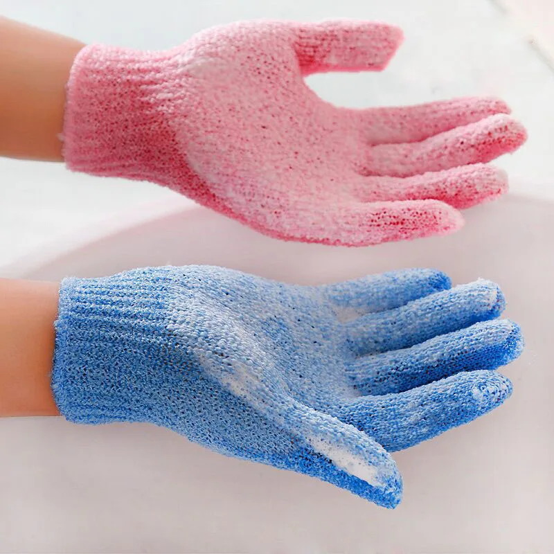 

Новые 4 шт. перчатки для душа и ванной отшелушивающее средство для мытья кожи спа массаж скруббера тела люфы MK