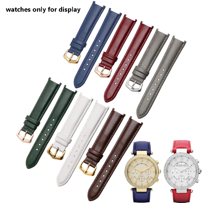 Genuine leather watchband 20*12mm Concave interface replacement leather strap fit MK2277 2425 2290 2281 2280 female bracelet