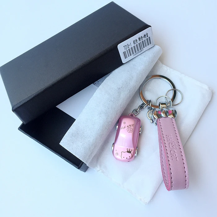 Кожаный брелок Рисунок Hello Kitty кошка ложка рисунок светодиодные лампы вспышки