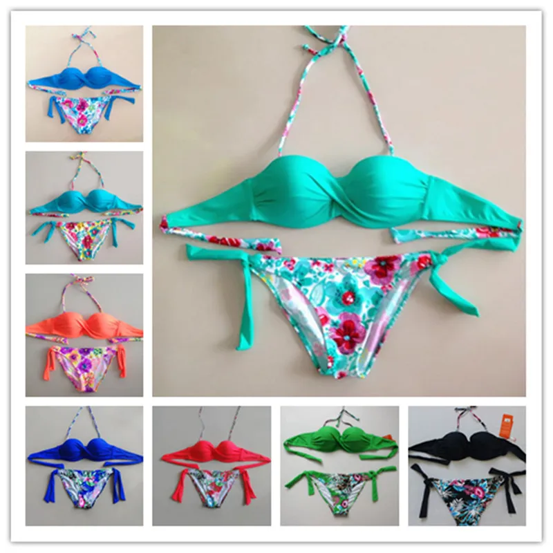 Сексуальный женский купальник Модный летний пуш-ап Мягкий Купальник цветочные