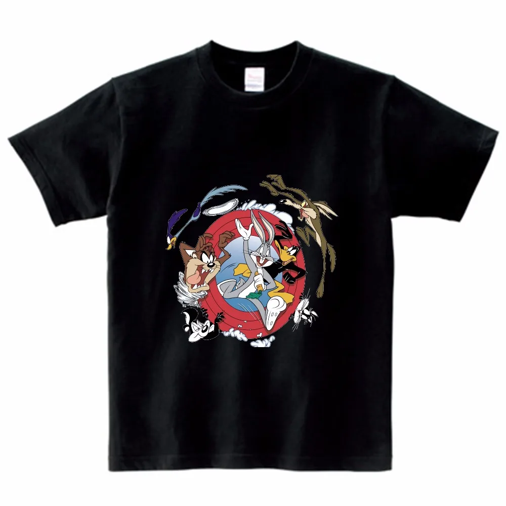 Натуральный хлопок, Looney ttes Daffy Duck Mugshot, забавная футболка для детей, летняя футболка для мальчиков и девочек футболка с короткими рукавами, MJ