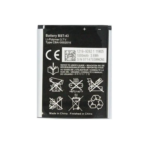 5pcs/lot 1000mAh BST-43 / BST43 Replacement Battery For WT13I U100 U100i J10 J20 J108 J108i S001 CK13I T715 Yari Hazel X2a | Мобильные
