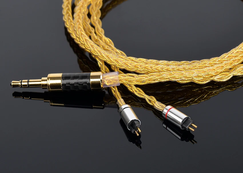 0,78 мм 2 Pin ручной работы DIY Обновлено 8 ядро 3,5 мм кабель 7N Позолоченные Медь кабель Шнур для плотным верхним ворсом KZ ZS5 ZS6 ZSR ZST UE18 UM3X