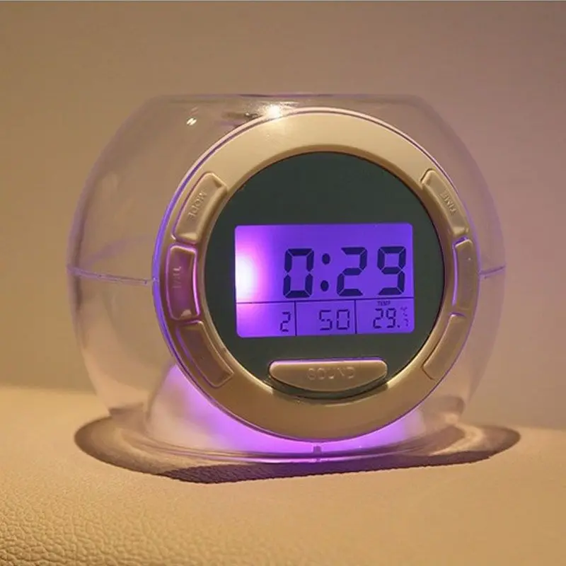 Настольные часы Snooze прикроватные радио Nixie лампа часы декор для 7 цветов Изменение говорящий светодиодный цифровой Настольный электронные часы с будильником
