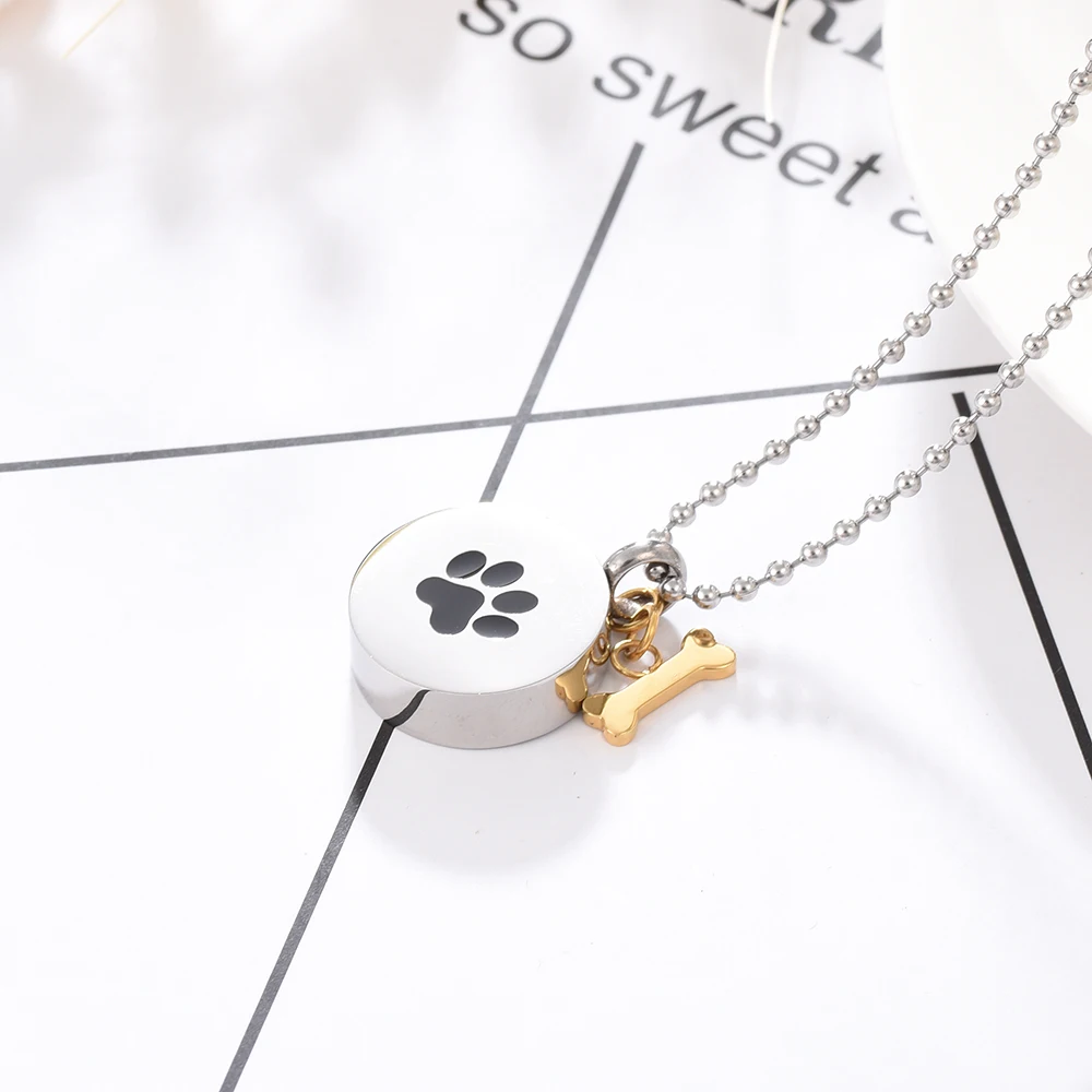 

CMJ9922 ювелирные изделия в память о домашних животных Charm Necklace кулон кремационной урны для собаки кошки лапа Подвеска DIY Подвески «урна»