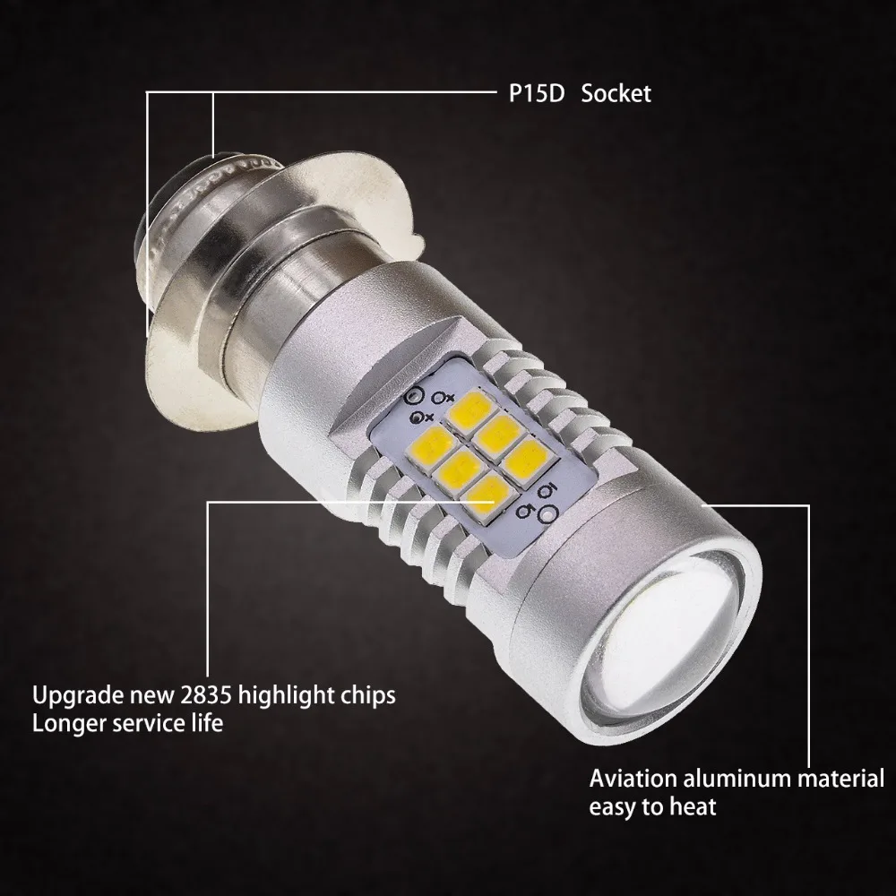 Светодиодные лампы Katur для мотоцикла 2 шт. P15D H6M ДХО Однолучевые 1000 лм|lamp lamp|lamp ledlamp