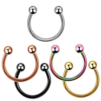 10pcs colorful steel horseshoe nose septum rings ear rings body piercing nariz jewelry piercng 3 sizes available