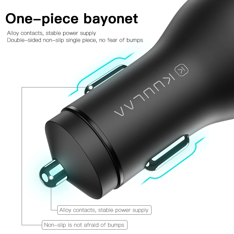 KUULAA Quick Charge 3 0 36 Вт двойное автомобильное зарядное устройство USB для Xiaomi Mi 9 Huawei P30 Pro