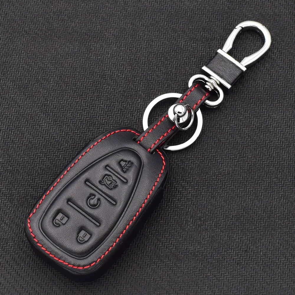 ATOBABI 5BTN кожаный чехол для ключа автомобиля для Chevrolet Cruze Malibu Equinox Sonic Traverse Camaro Smart Keyless Entry дистанционного ключа крышка