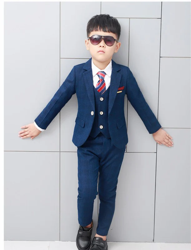 Jakcet Vest Pants L Костюм для мальчиков на свадьбу, выпускной, вечерние смокинги с цветочным рисунком для мальчиков, детский официальный Блейзер, брюки с жилеткой, галстук, Детский костюм для выступлений - Цвет: Jakcet Vest Pants L