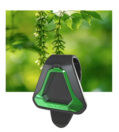 Black with green Автомобильный освежитель воздуха украшение в природе ароматизатор запаха для солнцезащитного козырька заднего сиденья зажим для ароматерапии с запахом таблетки Z2 - Название цвета: Black with green