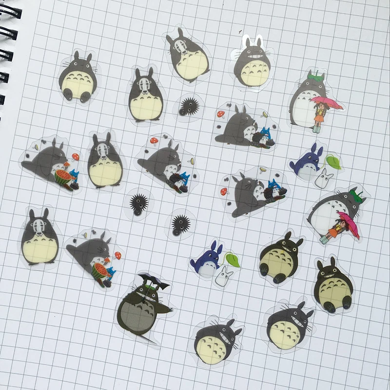 60 шт./упак. Kawaii Totoro наклейка s ПВХ прозрачная декоративная для дневника альбома DIY