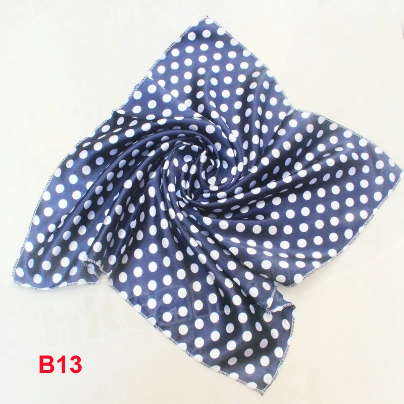 Модный брендовый женский 50 см темно синий точечный платок шейный шаль для дам