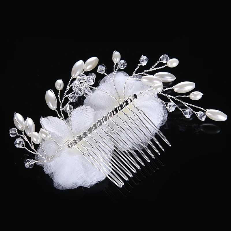 Белые свадебные цветочные расчески для волос невесты ювелирные изделия цветок