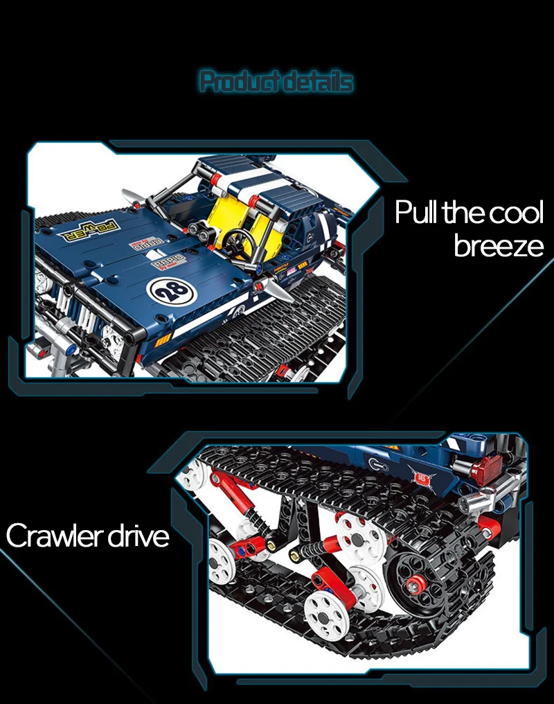 Technic RC Гусеничный гоночный Автомобильный Электрический двигатель с функцией питания, совместимый с Technic, городской строительный блок, кирпичи, модель детских игрушек 621 шт