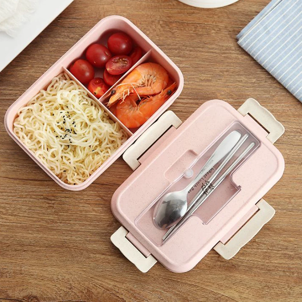 1000 мл пшеничная соломенная коробка для обеда микроволновая печь Bento большой