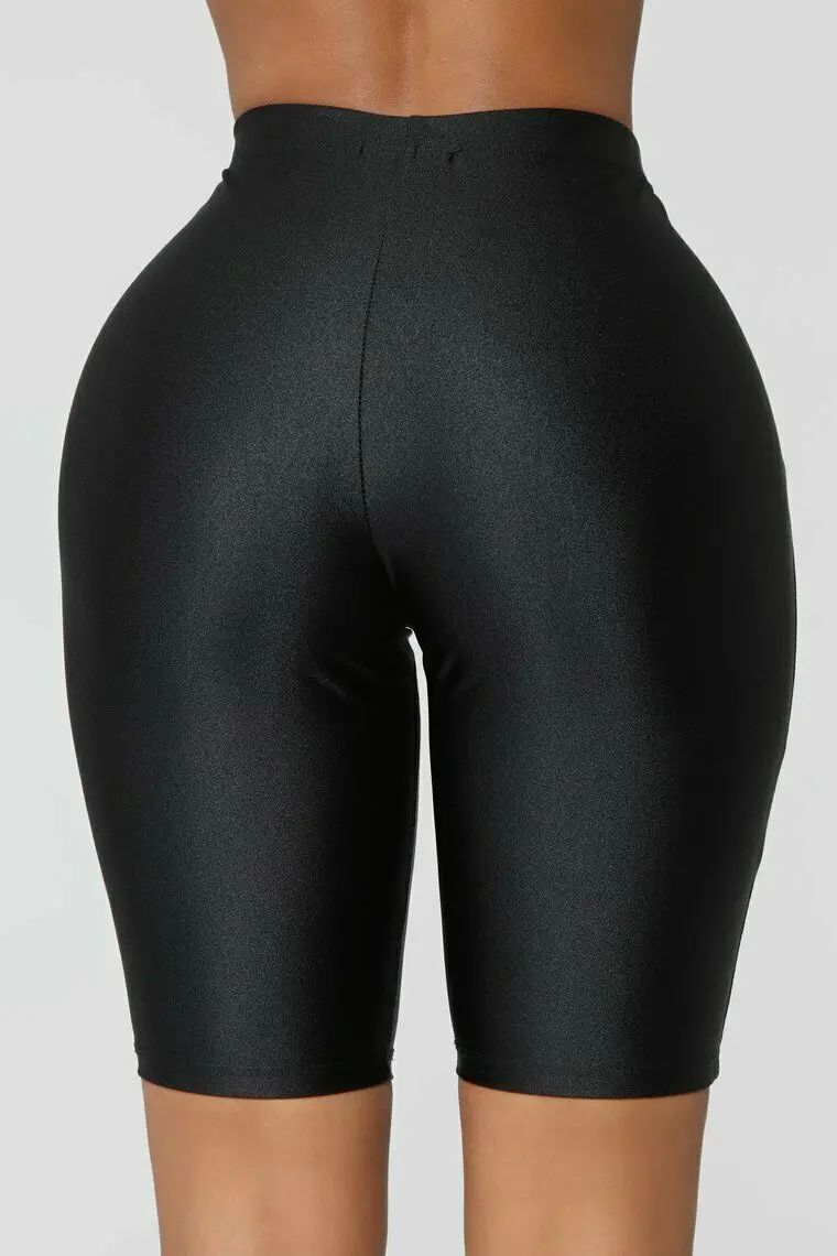 Женские Эластичные байкерские велосипедные шорты тренировочные до колена