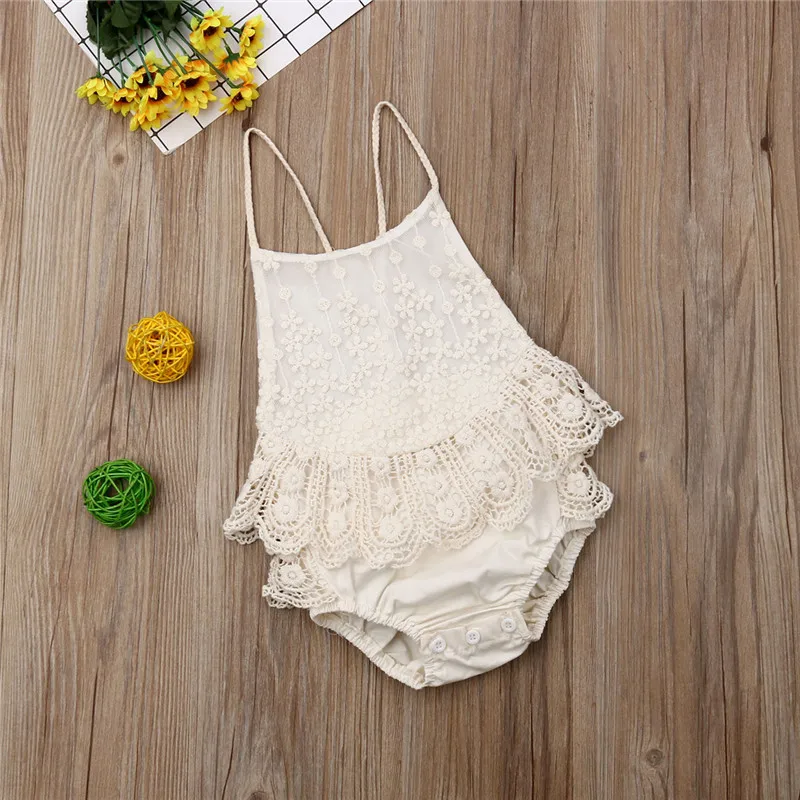 

Baby Girls Princess Romper 2019 Newest Newborn Baby Girls Laces Flower Romper Cotton Jumpsuit Outfit Clothes Sleeveless Playsuit