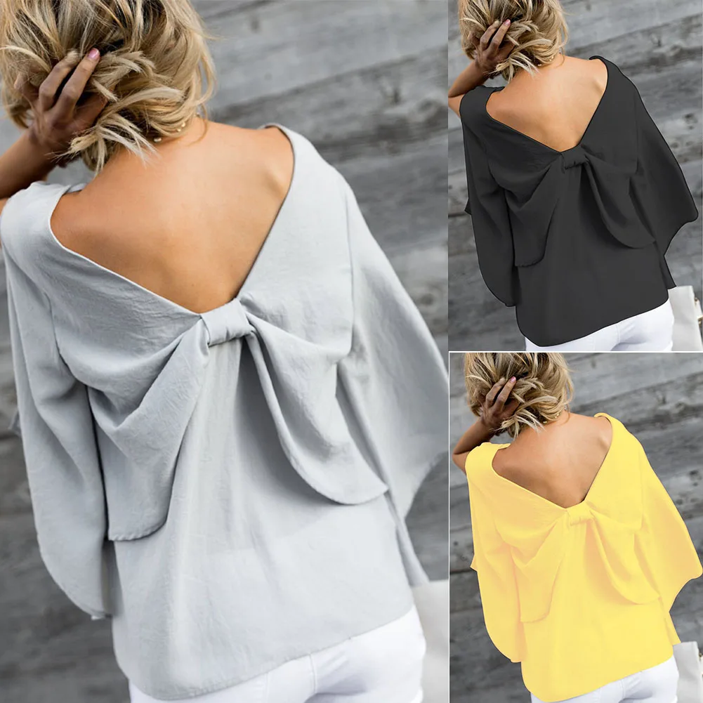 Для женщин дамы оборками Повседневное топы с длинными рукавами Fabala свободные v